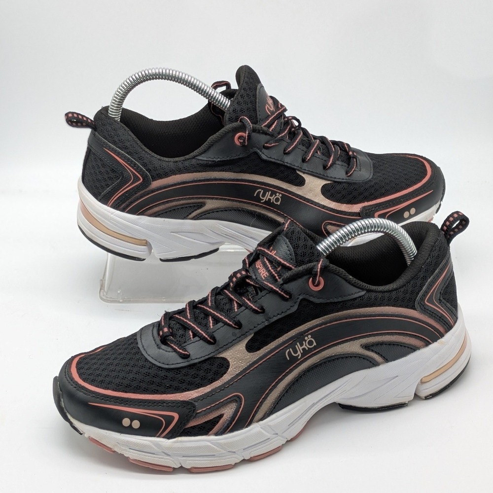 Ryka Inspire Women's Sneakers Black Coral Memory Foam Athletic Shoes Size 9M